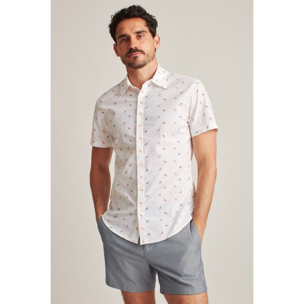 Bonobos Stretch Riviera Short Sleeve Shirt Men's Slim FIt Buttondown XL